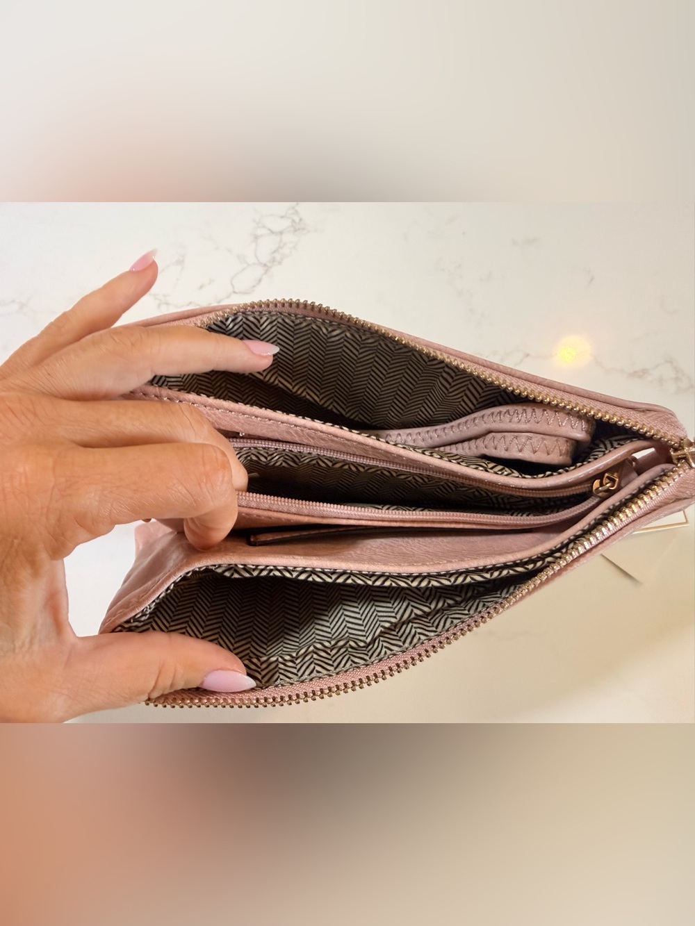 Everyday Blush Pink Zip-Around Wallet